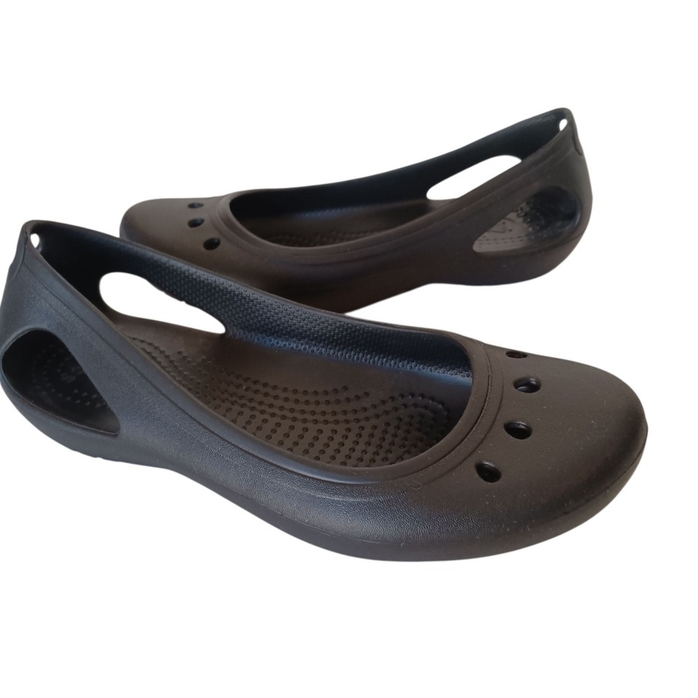 Crocs Kadee Ballet Flats Womens 7 Black Slip On Comfort Shoes